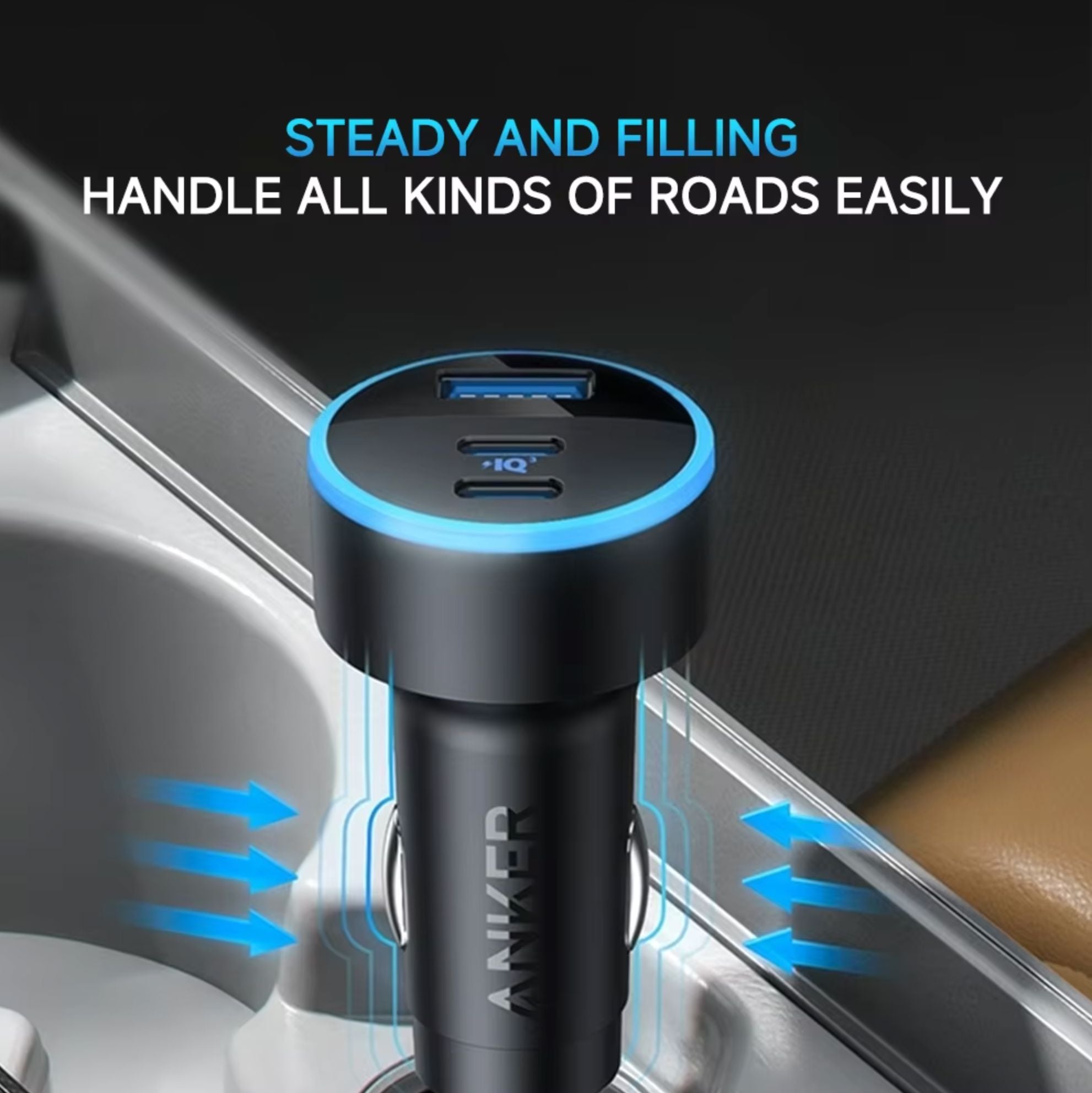 Anker Car Charger 335 USB-C 67W 3-Port Compact Fast Charger
