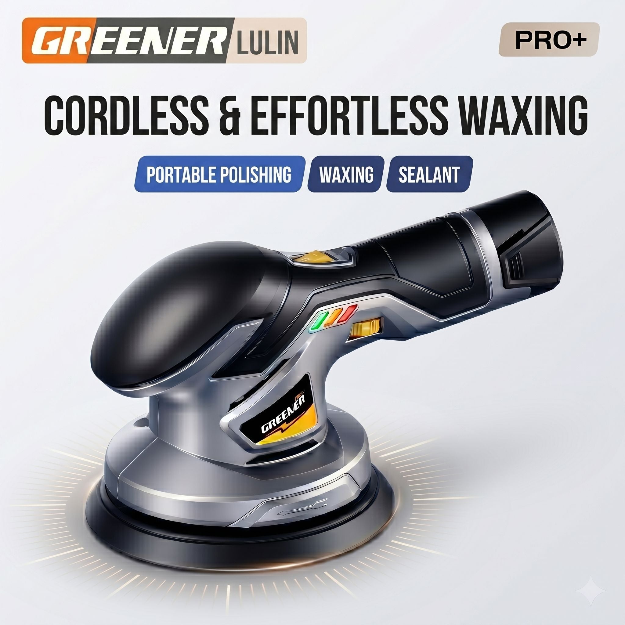 Greener Pro+ Cordless Car Buffer, Rubbing, Waxing Polisher Wireless Machine