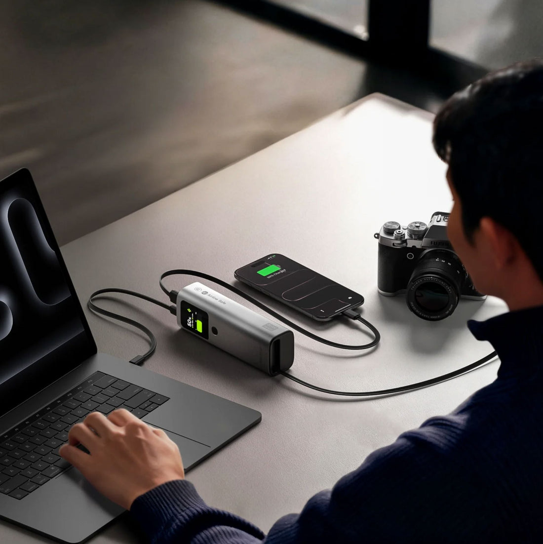 Sharge Retractable 165W Power Bank with Built-in Cable 20000mAh