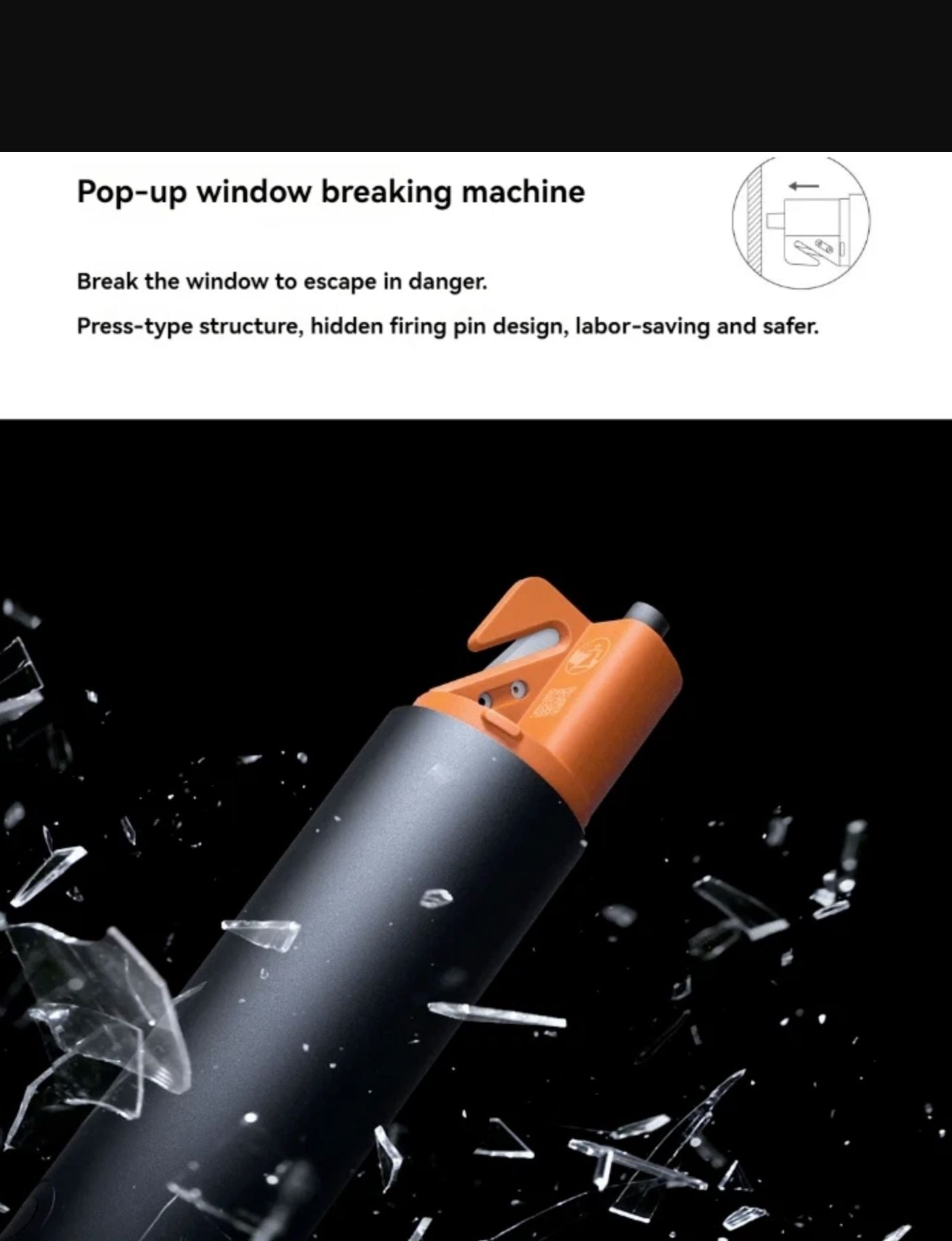 Xiaomi Mijia Multi-functional Ultra Bright Torch LED Flashlight Window Breaker Safety Belt Cutter Car Emergency Light